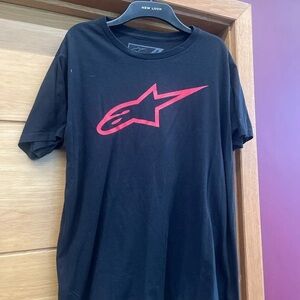 Alpinestars Black Tee with Red Logo